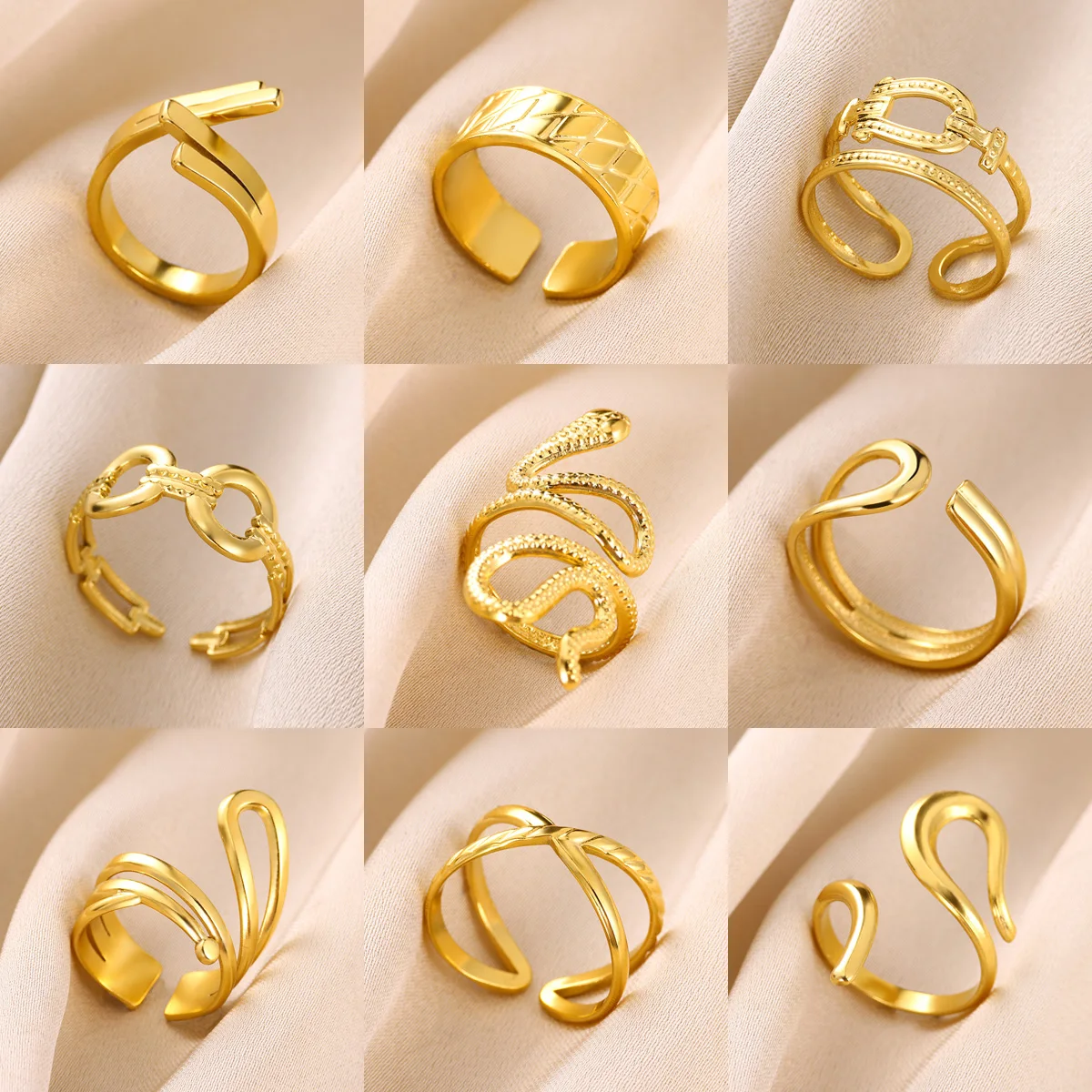 Bague en Acier Inoxydable avec Coquillage pour Femme et Homme, Bijoux de Luxe de Qualité pour ix, Cadeaux d'Anniversaire