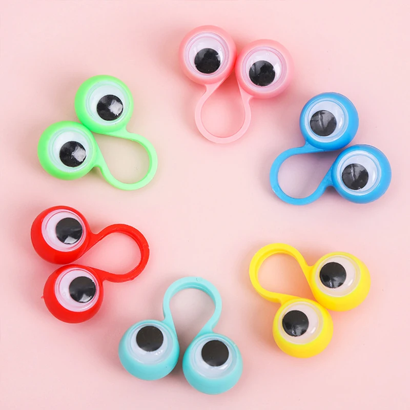 20pcs/bag Finger Puppets Rings Puppets Wiggly Eyeball Toy for Kids Birthday Party Favors Classroom Prizes Christmas Gift Pinata