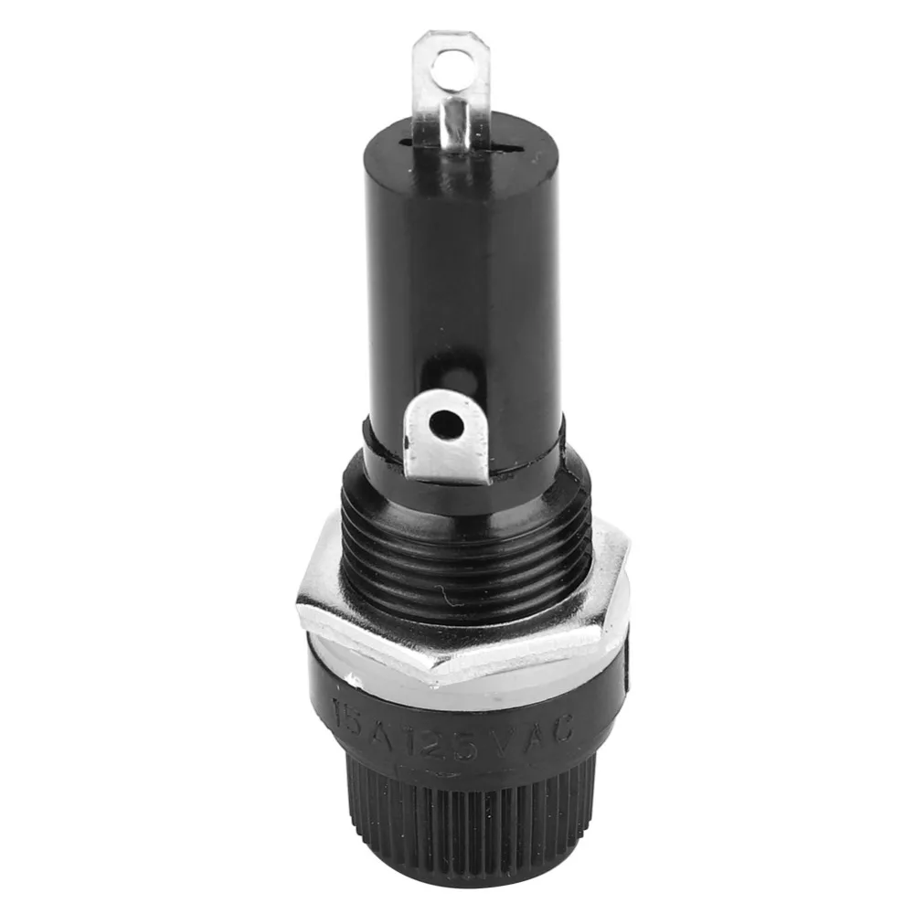 

10 шт. прочный 6*30 держатель с винтовой крышкой, установленный на панели, 10 А, 250 В, электрический держатель винта, черная плоская трубка, тип бытового аудиооборудования