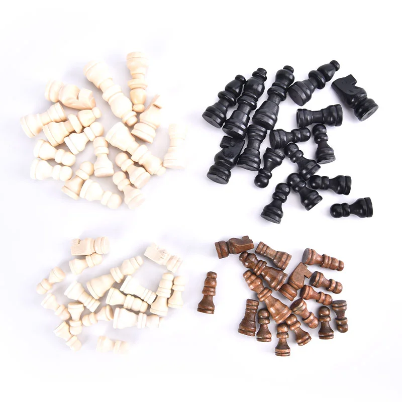 

32 шт., 2 размера, деревянные шахматные фигуры, полные шахматные фигуры, международный шахматный набор слов, шахматные фигуры, развлекательные аксессуары