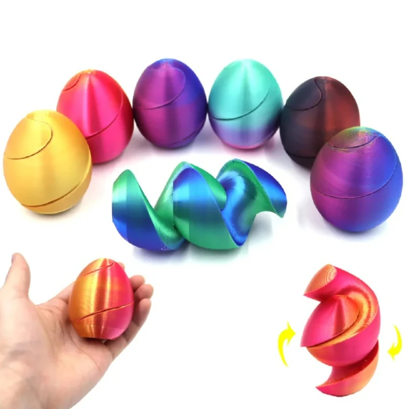 Stampa 3D Uova a spirale Impossibili Shuttle Giocattoli Passthrough Scultura Mini Vortex Filo Illusione Giocattoli per bambini Giocattolo antistress