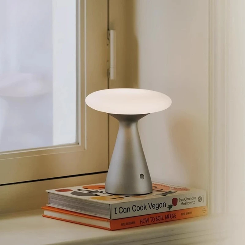 Modern Portable Table Lamp Stepless Dimming Wireless Rechargeable USB Aluminum Desk Lights Bedroom Bedside Study Home Decoration