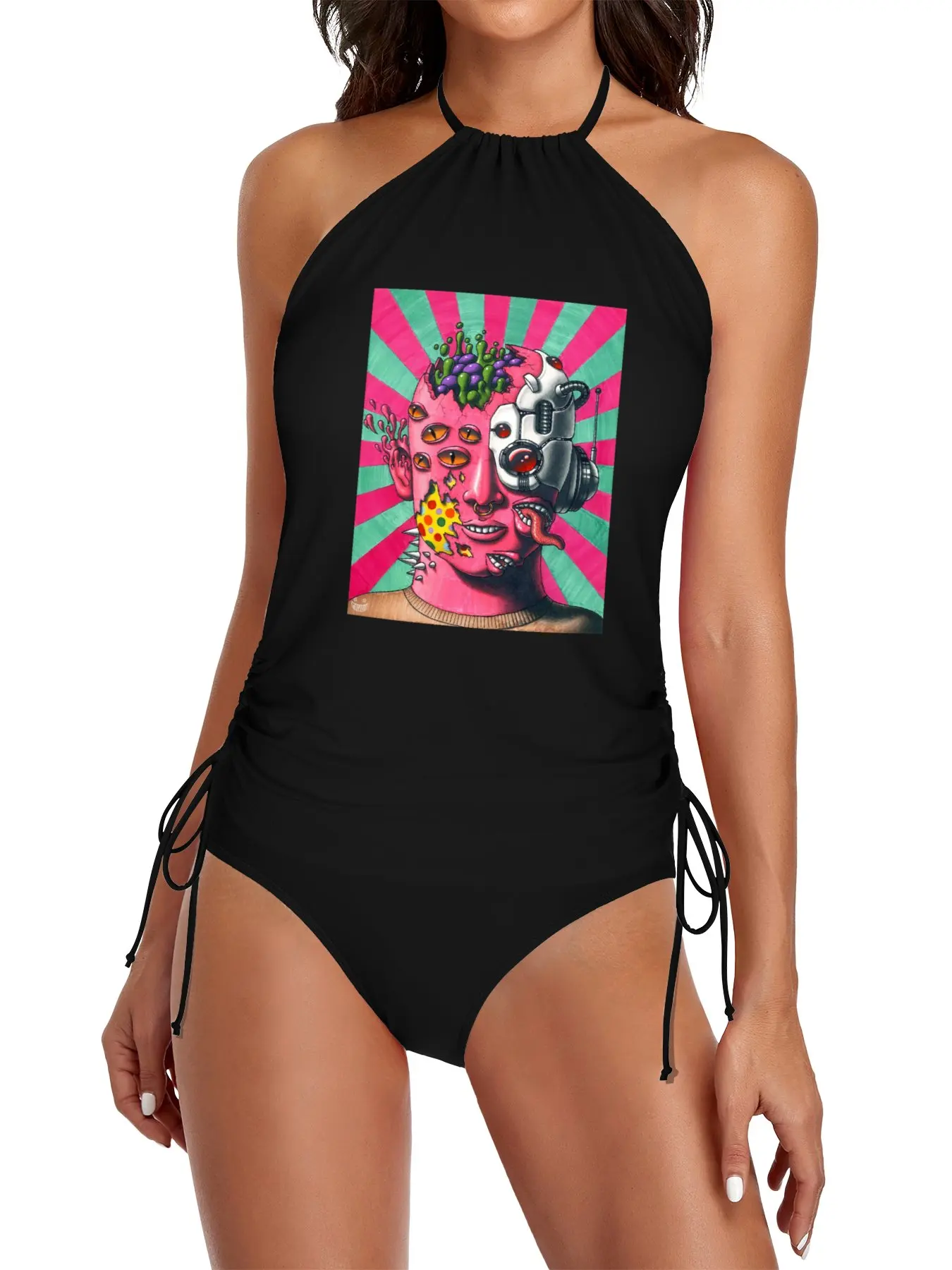 

Trippy head Bust Split Swimsuit Set Summer women's dress women beach dresses Women's two-piece swimwear women's beach bikini