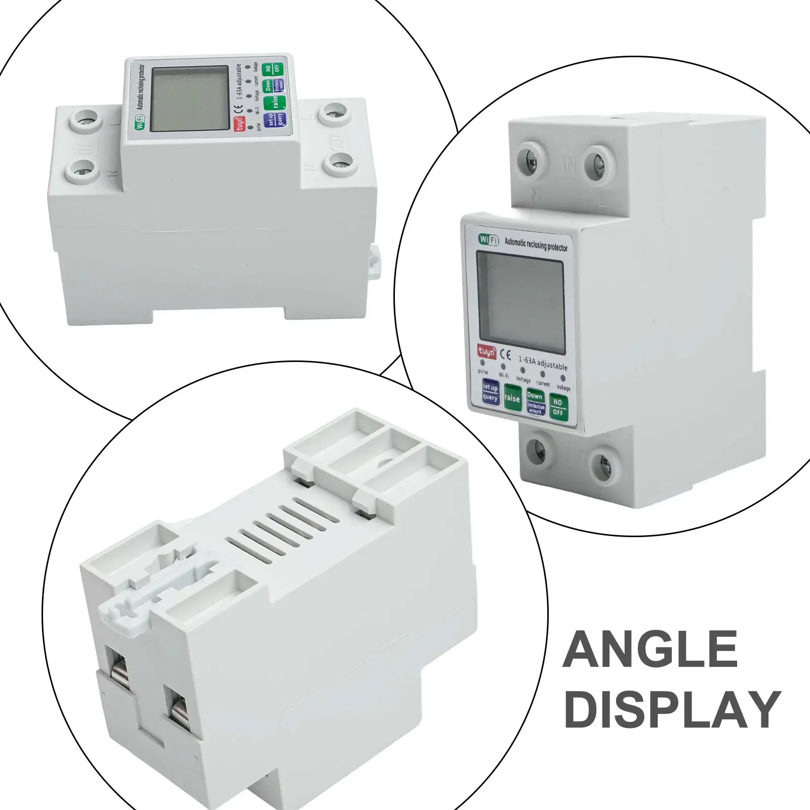 

AC80-300V Breaker Current Breaker Wall Mounting 85*36*66mm 3.35*1.42*2.60 Inch Digital LCD Display Easy Installation
