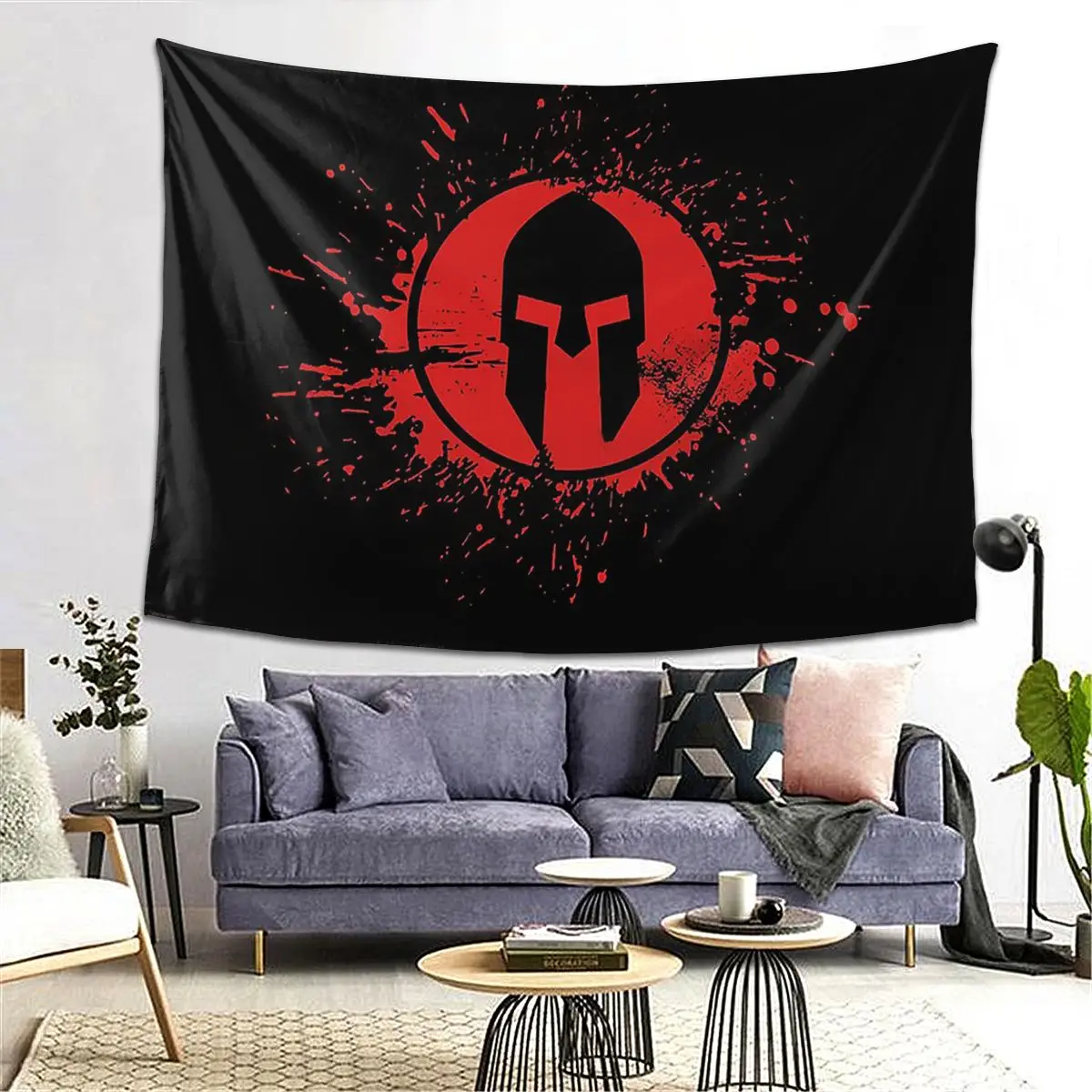 

Spartan Race Tapestry Decor Art Aesthetic Tapestries for Living Room Bedroom Home Wall Cloth Wall Hanging