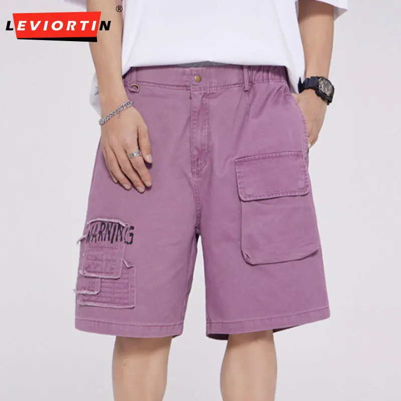 

2025 новая летняя американская модная брендовая модная мужская рабочая одежда, универсальные простые повседневные свободные шорты в стиле ретро в стиле пять четвертей