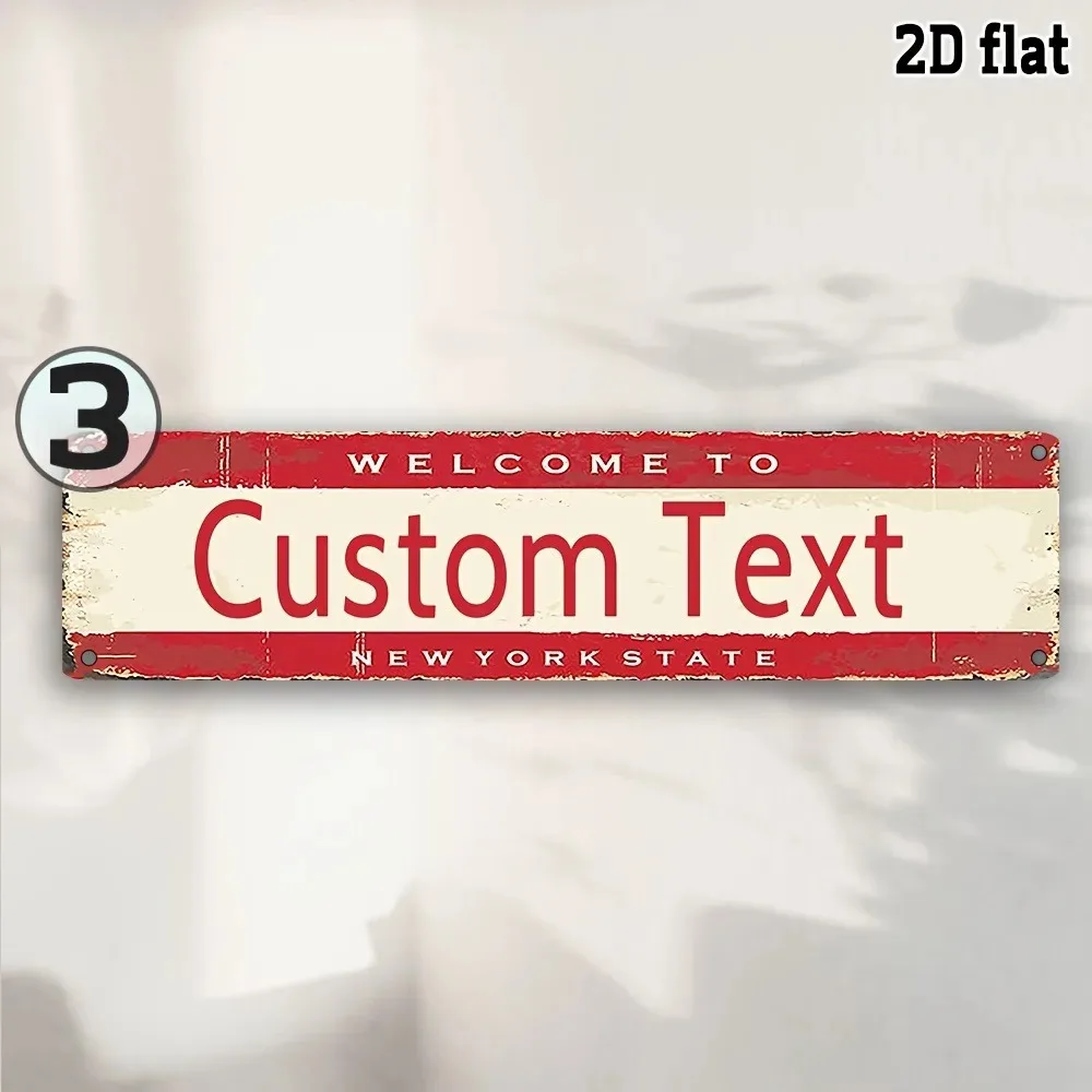 [CIFbuy][2D-Flachbild] Individuelles, rotes, Vintage-Aluminiumschild, personalisierter Text, für Innen- und Außenbereiche, zur Wanddekoration (nur zur Dekoration)