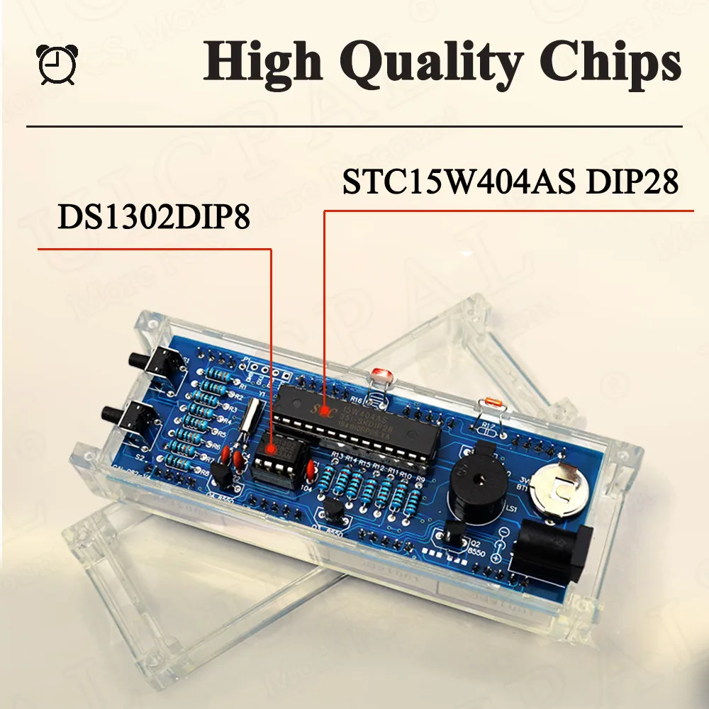 DIY Digital Clock Kit Display Date Week Temperature Alarm DS1302 Soldering Project Learning Practice Solder Diy Electronic Kit