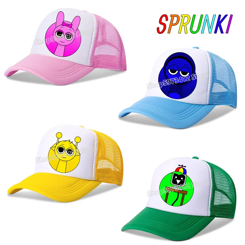 Incredibox Sprunki Children Baseball Caps Cartoon Anime Casual Hat Outdoor Sports Sun Hats Adjustable Peaked Cap Birthday Gifts