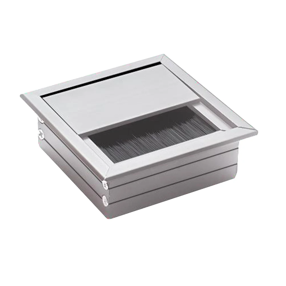 Aluminum Wire Cable Grommet Hole Cover Designed for Effective Organization on Desks Includes Brush Organizer Feature