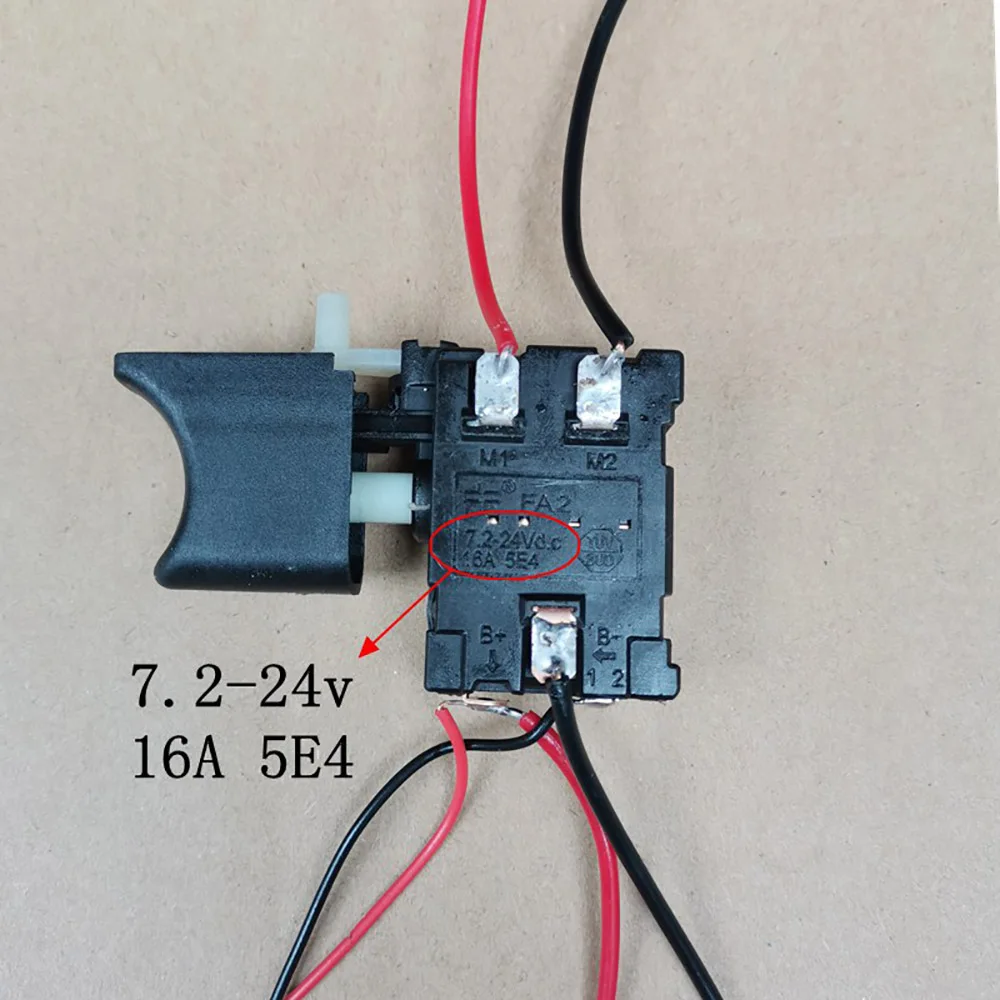 مفتاح الزناد لبطارية الليثيوم DC 7.2 V-24V 16A يستخدم للتحكم في سرعة الحفر مع مفتاح الزناد للتحكم في سرعة الضوء LED