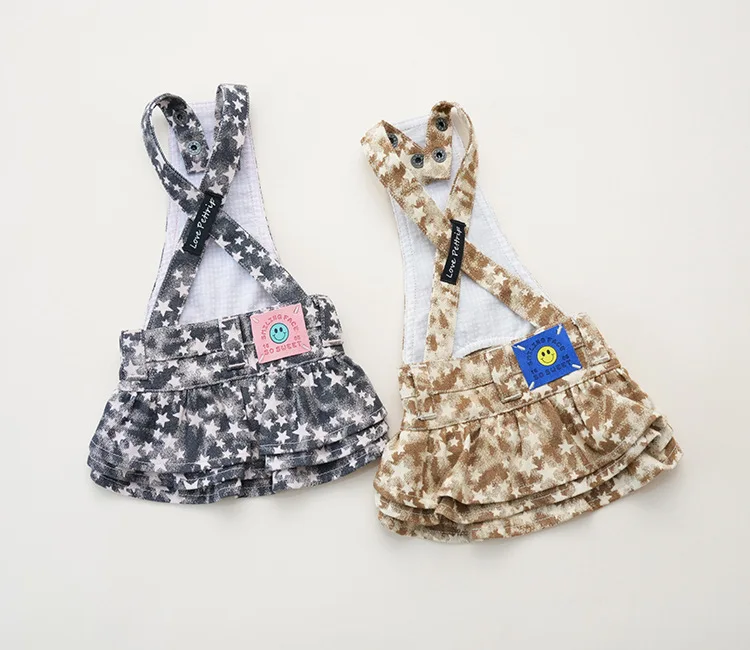 Vestido de mezclilla para perro con falda a capas y arnés ajustable - imagen 5