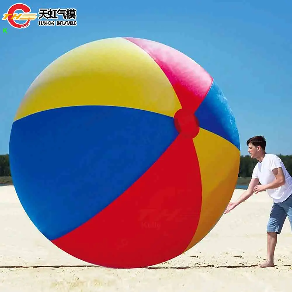 Spedizione veloce 1m/2m/3m Dia Pallone da spiaggia gonfiabile gigante Palloncini in PVC colorati per giocattoli da gioco sportivi di costruzione di squadre