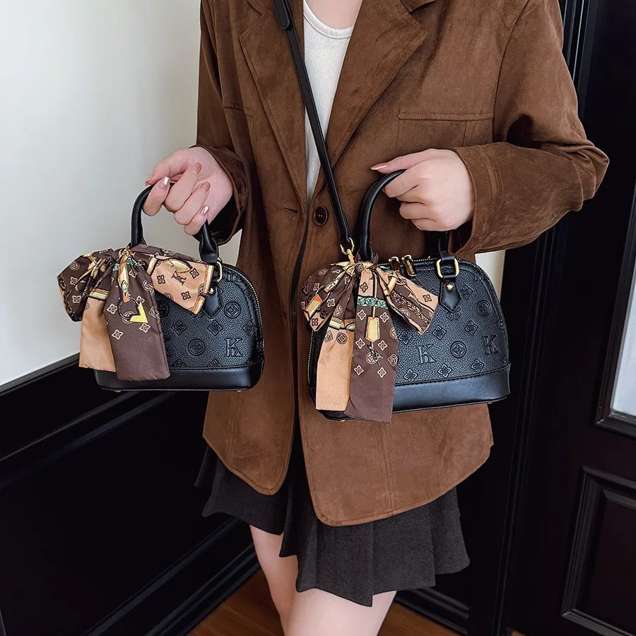 

Сумка-ракушка с цветными блоками 2025 года, универсальная женская сумка через плечо, пригородная сумка через плечо, минималистичная сумка «день-ночь», текстурированная