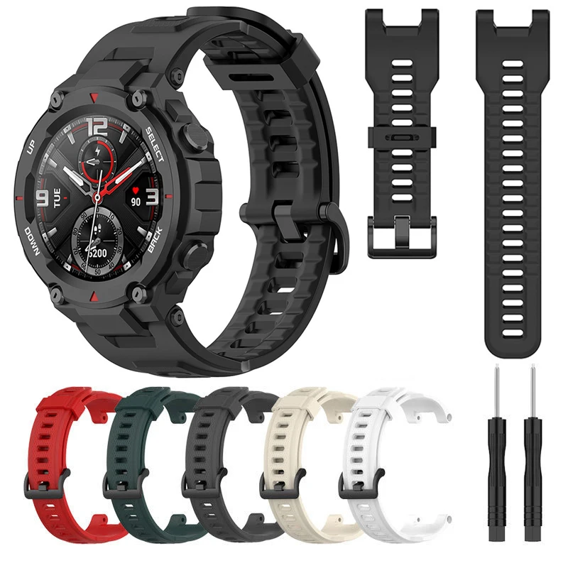 Silicone Strap for Amazfit T-REX T-Rex Pro Smart Watch Strap Watchband T-Rex Smart Watch Sport band Bracelet With Tool Accessory