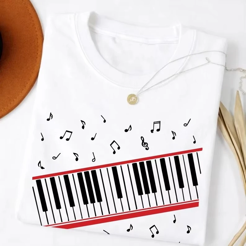 Summer Fashion Trendy Casual Tee Michael Jackson Beat It Tshirt Piano & Music Notes Gift for Fan King of Pop Shirt 90s Music Fan