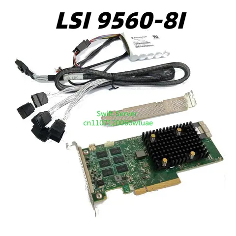 LSI  Megaraid 9560-8i 4GB RAID Controller 12Gbps SATA SAS NVME Tri-Mode