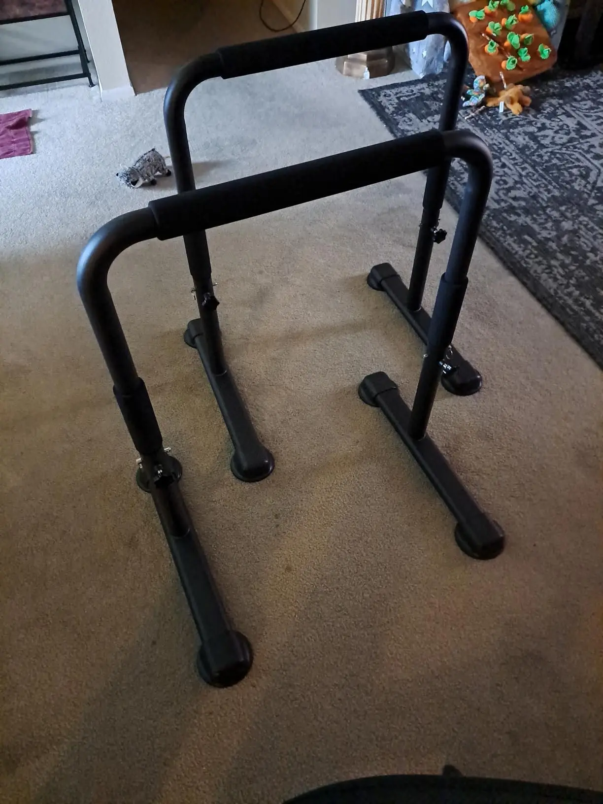 محطة تراجع قوية شديدة التحمل، قضبان متوازية متعددة الوظائف لتدريب القوة في صالة الألعاب الرياضية المنزلية، ارتفاع قابل للتعديل مصنوع من الفولاذ #3