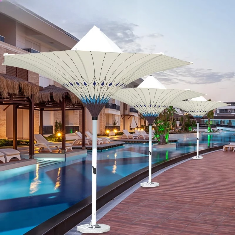 

Parasol Decorative Flower Umbrella with LED Light Roman Outdoor