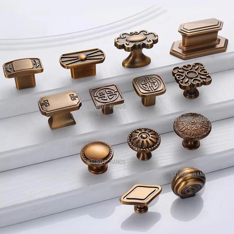 Zinc alloy Chinese retro cabinet single hole handle shoe cabinet cabinet furniture drawer handle hardware accessories
