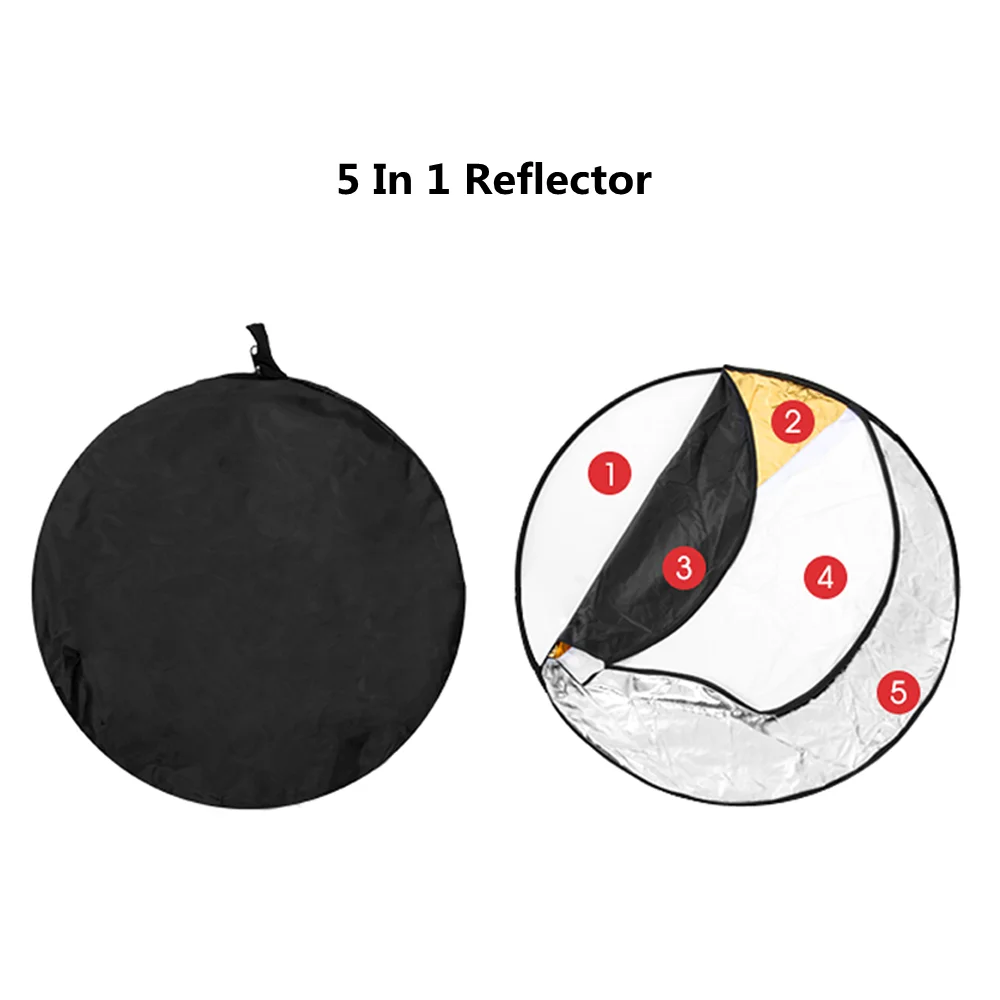 แผ่นสะท้อนแสง2in1 30ซม. อุปกรณ์เสริมสำหรับการถ่ายภาพแบบด้ามจับสำหรับสตูดิโอถ่ายภาพตัวกระจายแสงสีทองเงินแบบพกพาสำหรับผลิตภัณฑ์การถ่ายภาพ