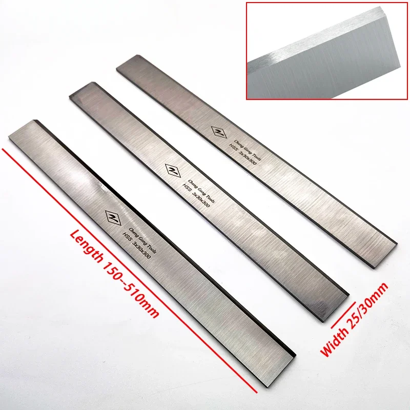 3Pcs 25mm 30mm HSS Woodworking Planer Blades. Length 150--510mm Planer Tools Cutting Hardwood 3x30x300mm Electric Planer Cutter.