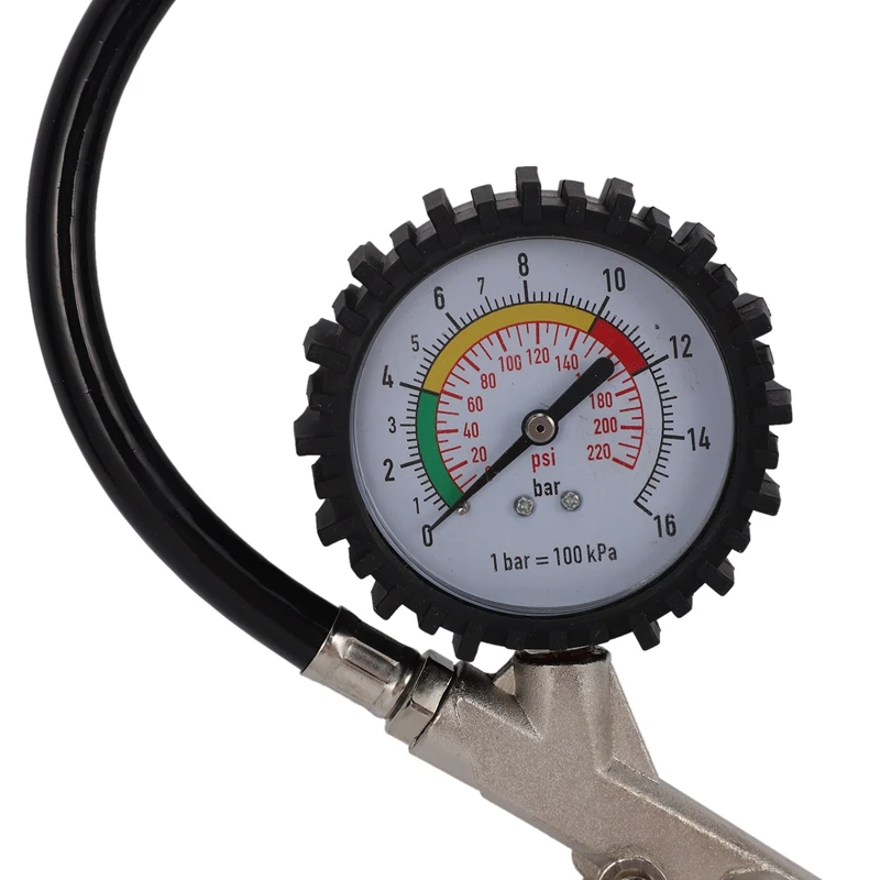 220 PSI Tire Inflator With Pressure Gauge Tire Pressure Check Table Air Compressor For Car Motorcycle SUV