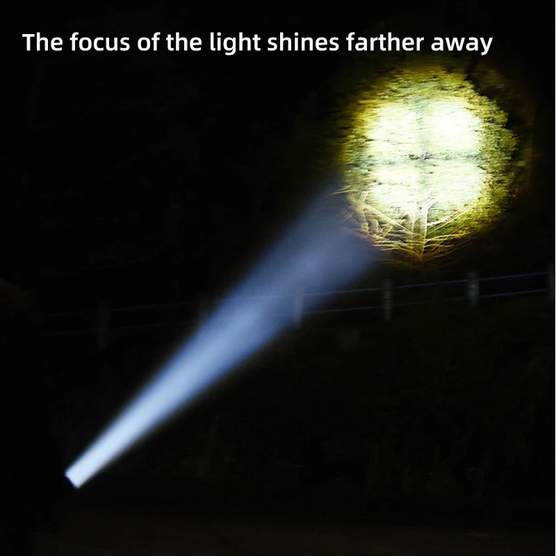 High Power XHP100 Led Flashlight Rechargeable 4 Core Torch Zoom Usb Hand Lantern For Camping, Outdoor & Emergency Use