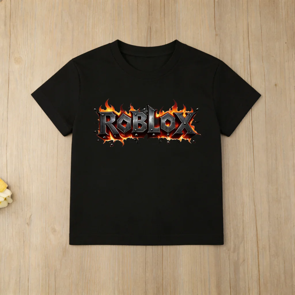 Roblox Cotton T Shirt for Kids Summer Short Sleeve Tee Boys Girls Casual Gaming Print Soft Childrens Tops