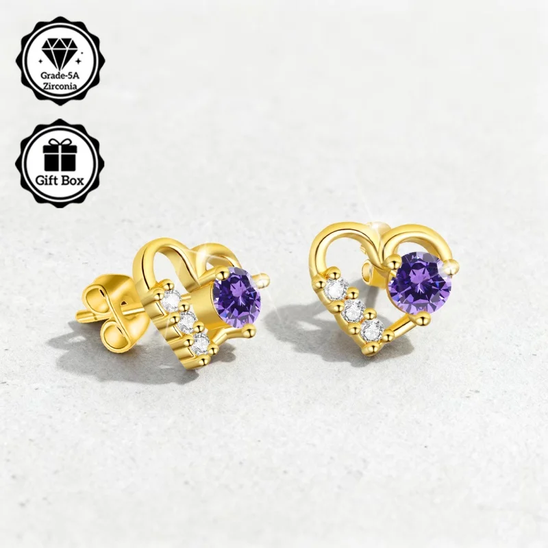 

LAMVOICE jewelry for women/stud earrings with 0.6 carat zirconia Hypoallergenic earrings christmas gift high quality jewelry