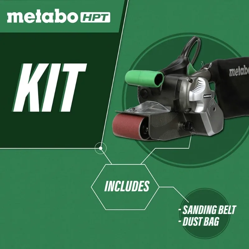 Metabo HPT Belt Sander 3 x 21 Inch For Woodworking  Variable Speed 9.0 Amp Motor Soft Gri  5-Year Warranty SB8V2