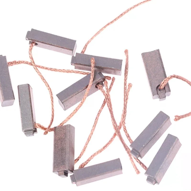 10Pcs 5×7×19mm Carbon Brushes For Electric Generator Car Alternator Voltage Regulator Power Tools Low Copper Content Parts