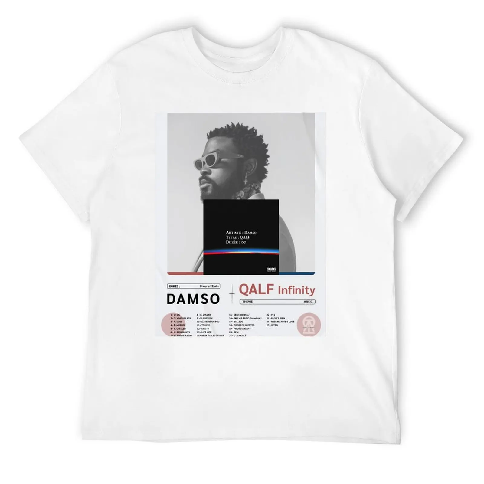 

DAMSO  QALF  RAP FR T-Shirt T-shirts oversize shirts graphic tees Louboutins blue lock fitted t shirts for men