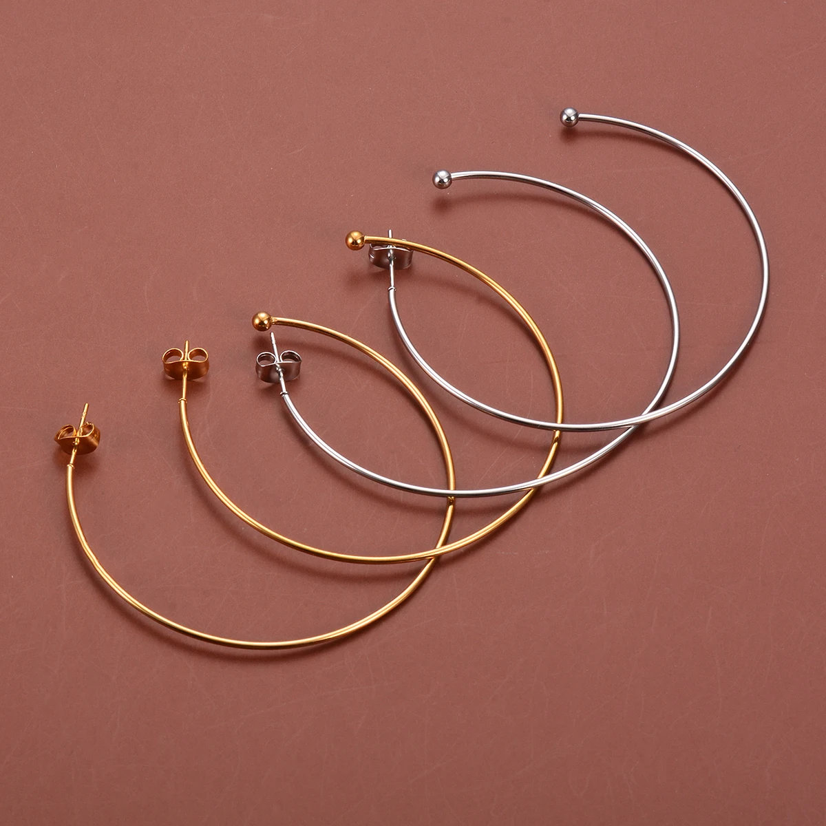10 Stück Edelstahl C-förmige Ohrring-Schlaufen, Zubehör für DIY-Ohrringe, handgefertigte Ohrringe, Schmuckherstellung – Detail 9