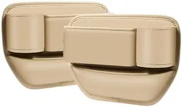 

Leather Car Seat Gap Filler Organizer - 2 Pack, Adjustable Storage for Phone & Keys, Universal Fit