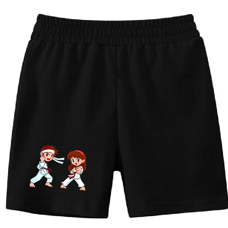 Kids' Cartoon Martial Arts Training Printed Shorts Casual Summer Shorts for Boys and Girls Kids Cute Shorts  Pants