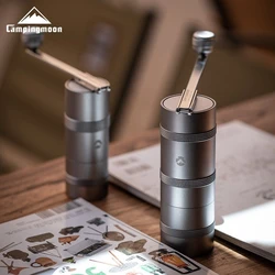 CAMPINGMOON Outdoor Camping Hand Brewed Coffee Grinder, Hand Cranked Coffee Mill, Stainless Steel Grinding Core