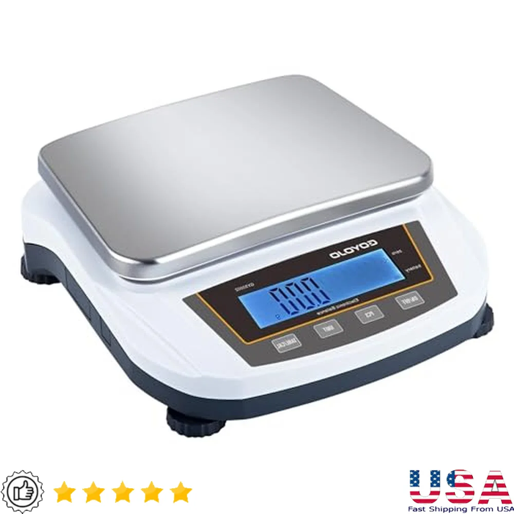 Precision Digital Lab Scale 5000g Capacity Stainless Steel Multi-Unit g/oz/ct/lb Jewelry Kitchen LED Display Eco-Friendly