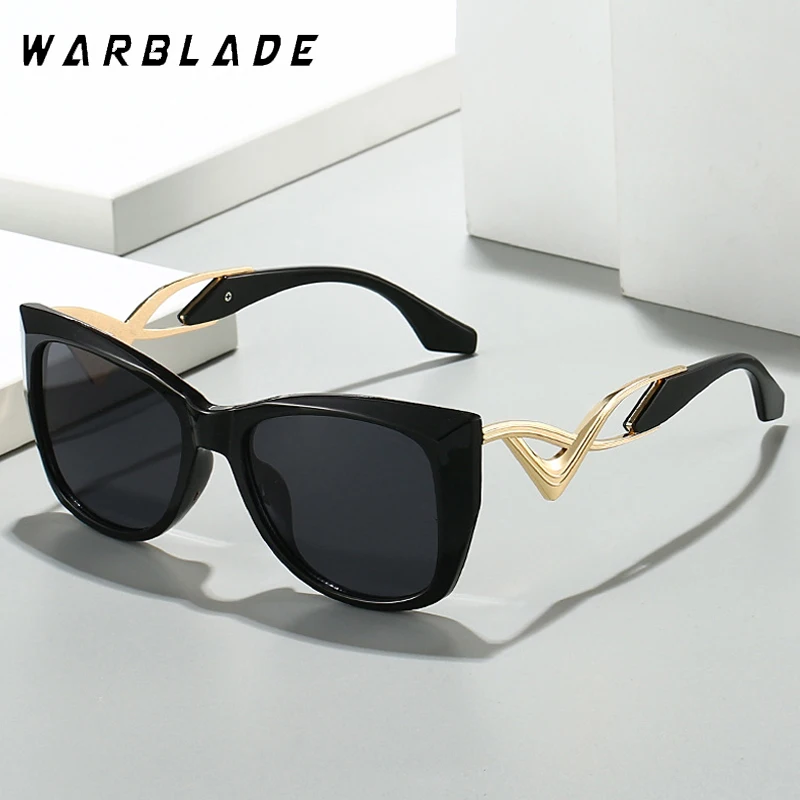 Luxury Brand Sunglasses Men Fashion Metal Irregular Hollow Out Sunshade Mirror Women Vintage Cat Eye Protection Spectacles UV400