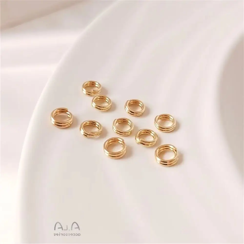 14K Gold Filled Double Layer Open Jump Rings, DIY Jewelry Connectors for Necklace & Bracelet