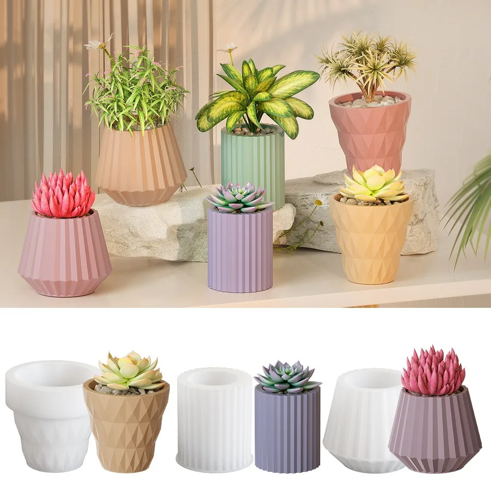 

Succulent Planter Silicone Mold DIY Plaster Concrete Vase Cement Clay Pen Holder Storage Jar Epoxy Resin Molds Home Decor