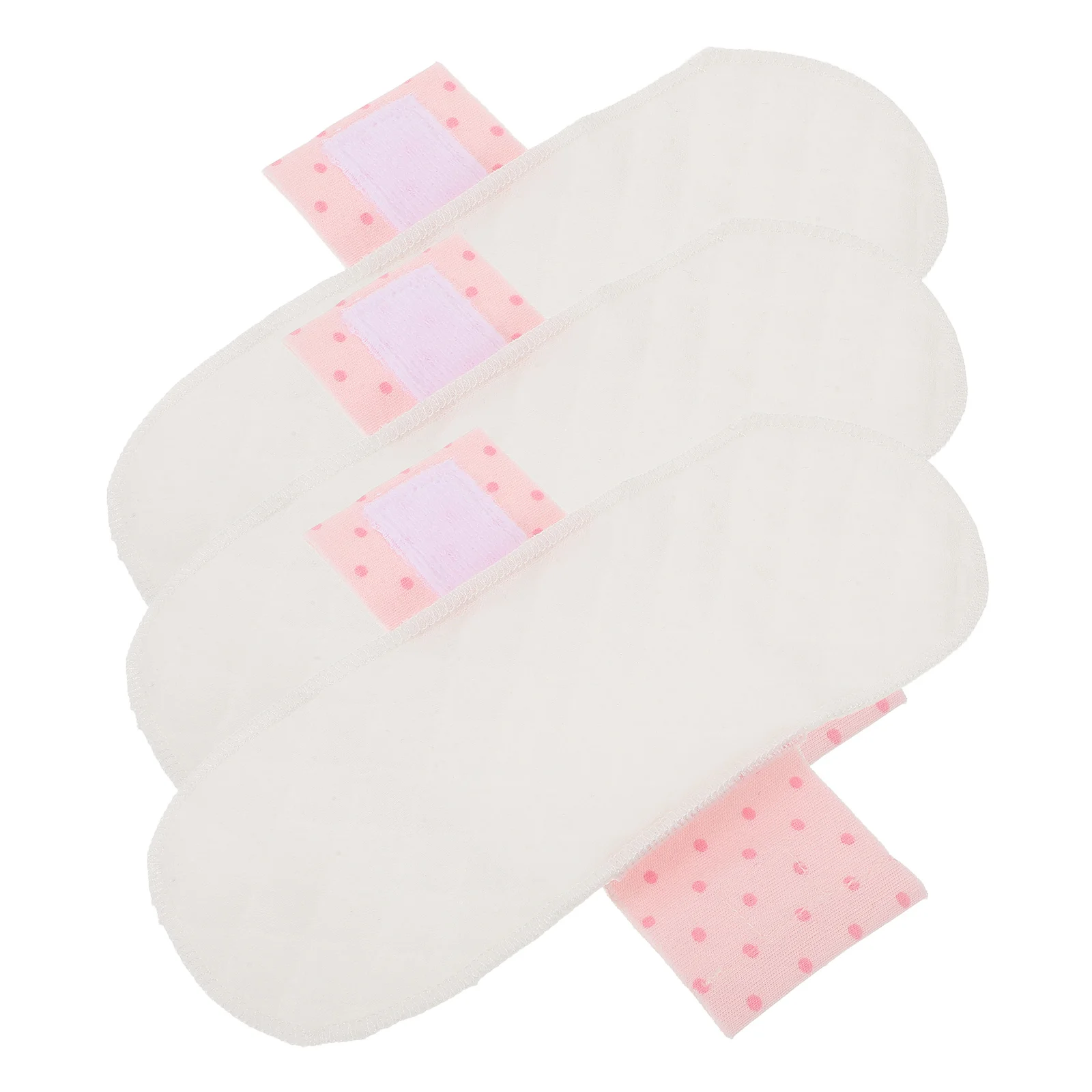 

3pcs Cotton Menstrual Skin-Friendly Reusable Sanitary Napkin Women Comfortable Feminine Portable Washable Cloth Overnight