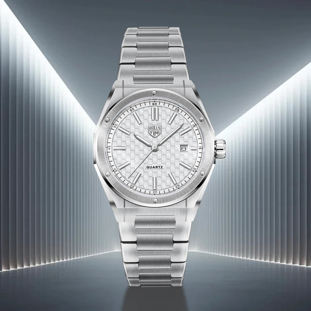 ساعة رجالي 2025 تصميم رولستيمي جديد مهندس منقوشة ساعة للرجال ساعة كوارتز فاخرة الفولاذ المقاوم للصدأ الياقوت الزجاج مقاوم للماء #1