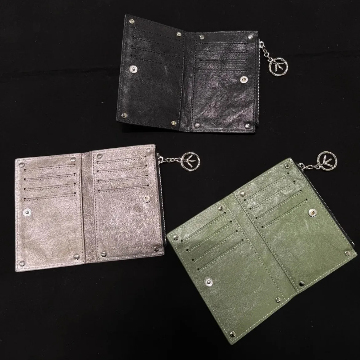 GROTTO Vegetable-Tanned Leather Genuine Leather Card Holder Wallet Designer Card Clip Wallet Gift for Couples