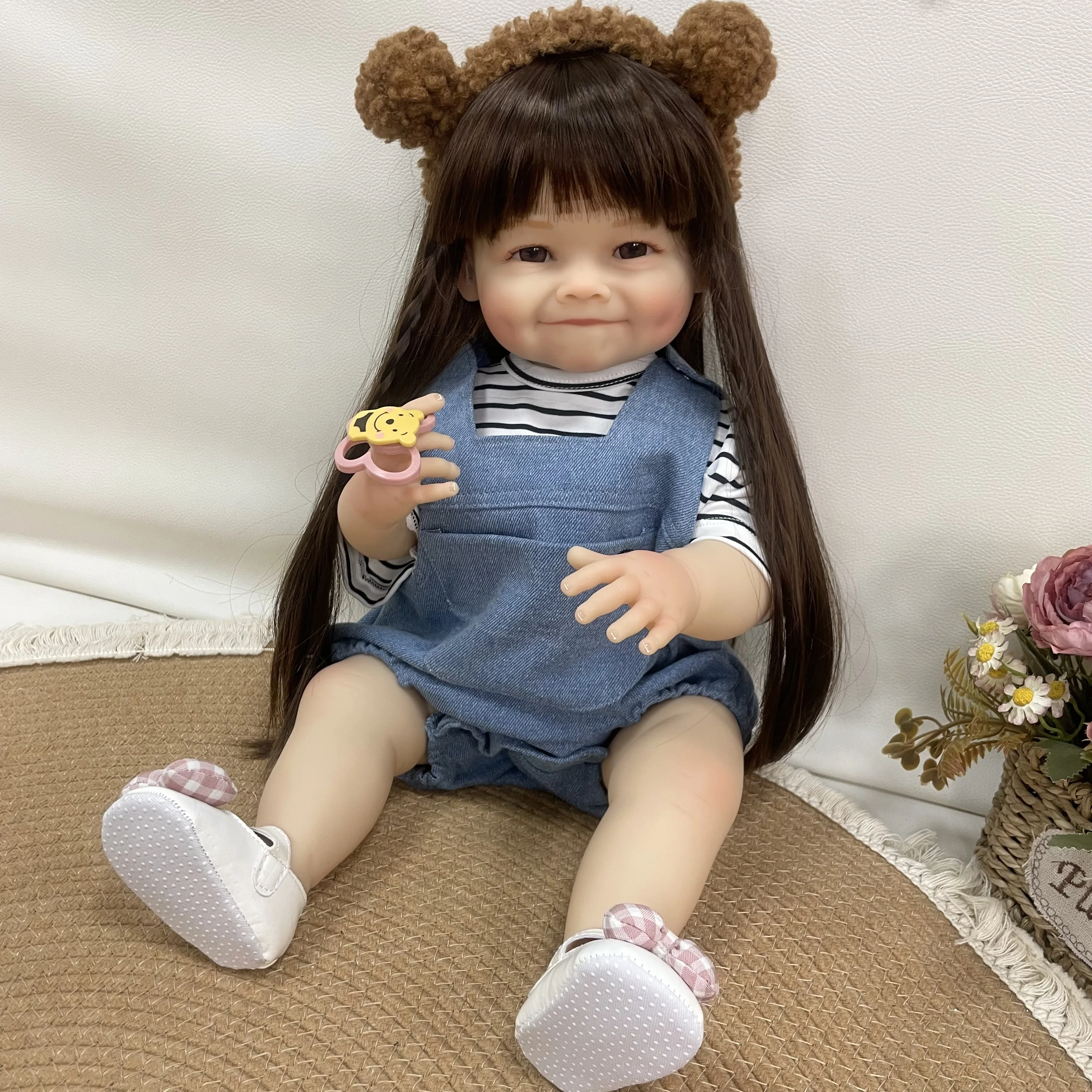 Cokela 22inch Lifelike Reborn Baby Doll Cute Vinyl Doll Simulation Newborn Doll European Retro Baby Doll Toys New Year Gifts