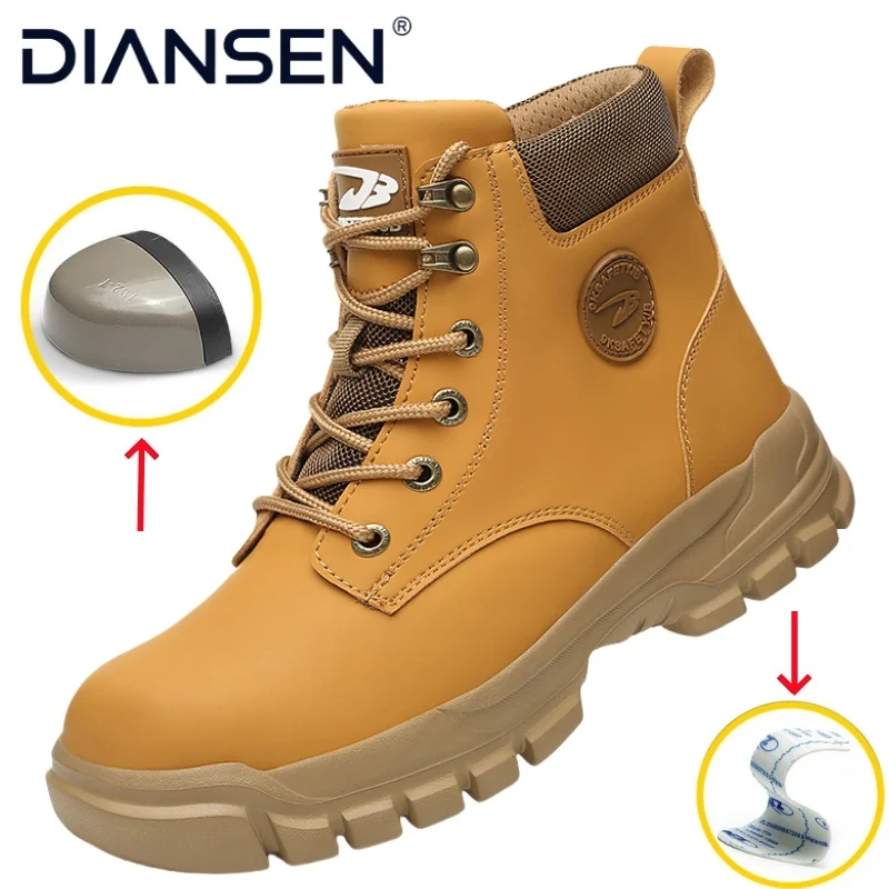 *Casual Work Shoes For Men Warehouse Waterproof Retro Boots Wear-Resistan Leisure Comfort Vintage Style Working Boots Men