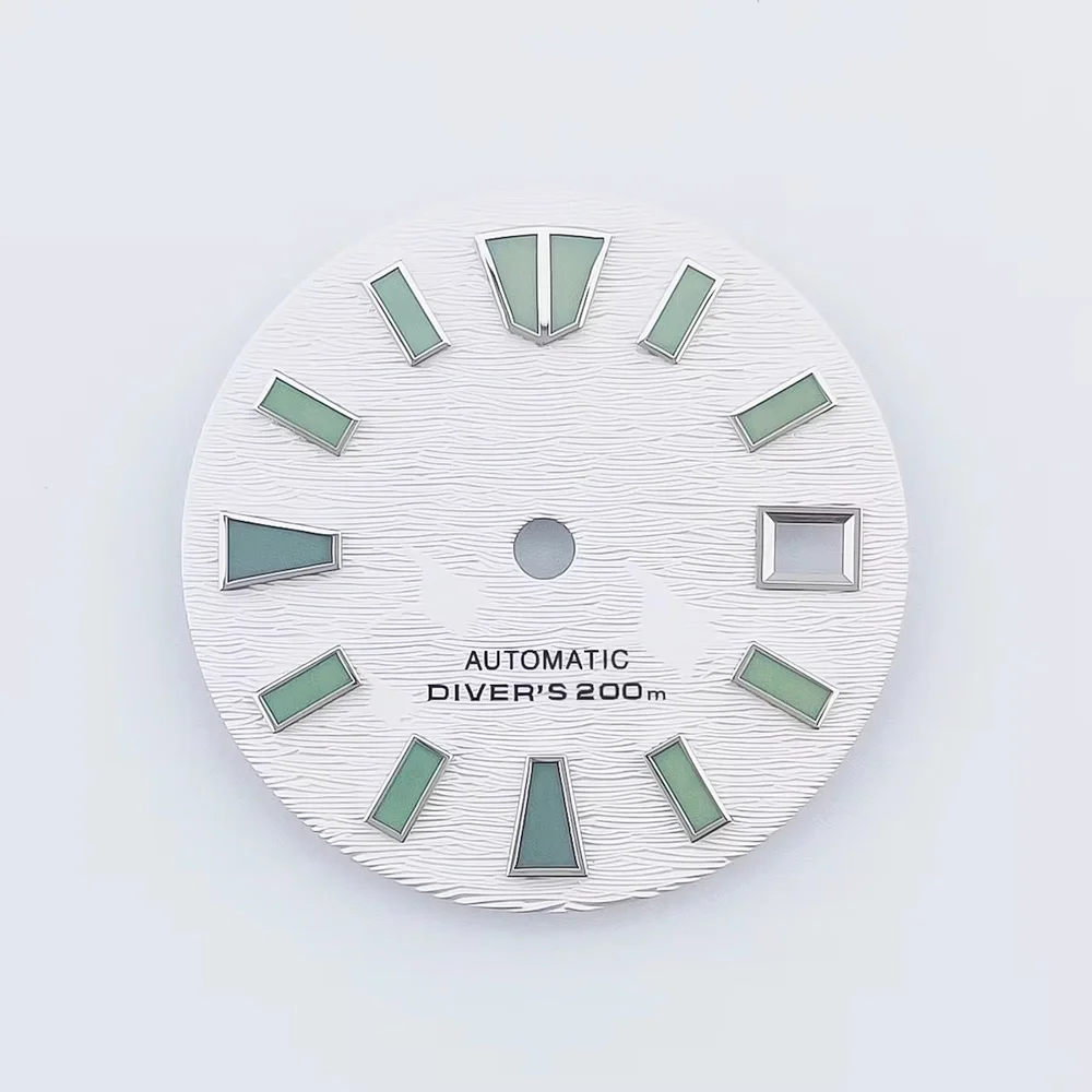 Customized 29mm Dial NH35 Watch Dial Fit for NH35 NH36 Movement 29mm Watch Faces Green Luminous Dial