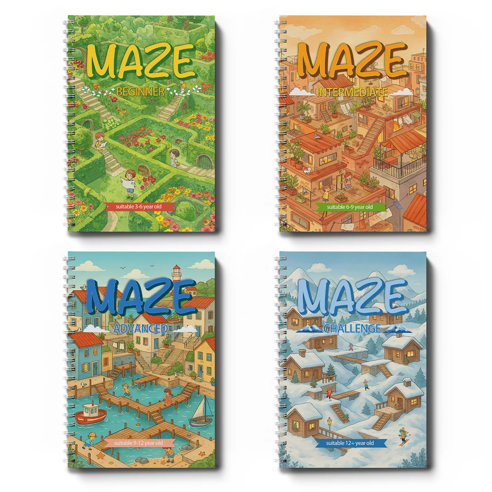 Kids Early Education Maze Game Book, Fun Brain Training, Improve Concentration & Logical Thinking, Cultivate Fine Motor Skills