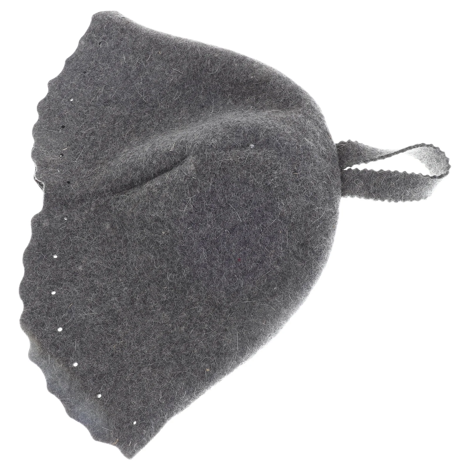 

Wool Sauna Hat Thick Felt Russian Banya Cap Grey Scallop-Edged Absorbent Reusable Steam Cap Breathable Spa Headwear for Men