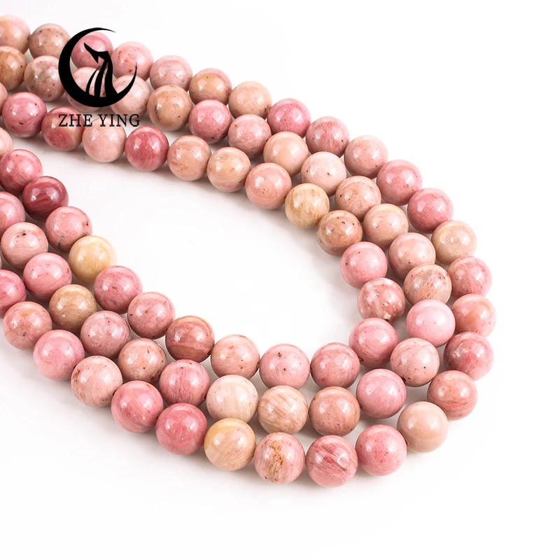 Natural Rhodochrosite Stone Round Loose Gemstone Beads for Jewelry Making DIY Bracelet Necklace Handmade